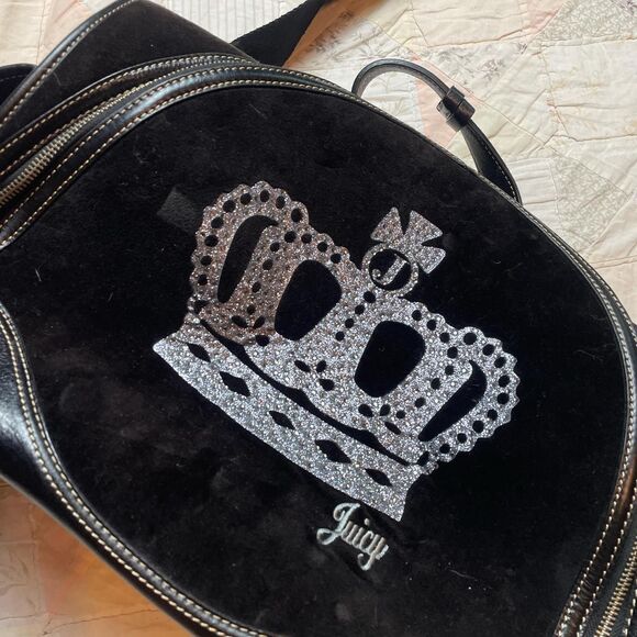 vintage y2k super rare juicy doggy couture velour dog carrier scottie crown - Picture 2 of 8